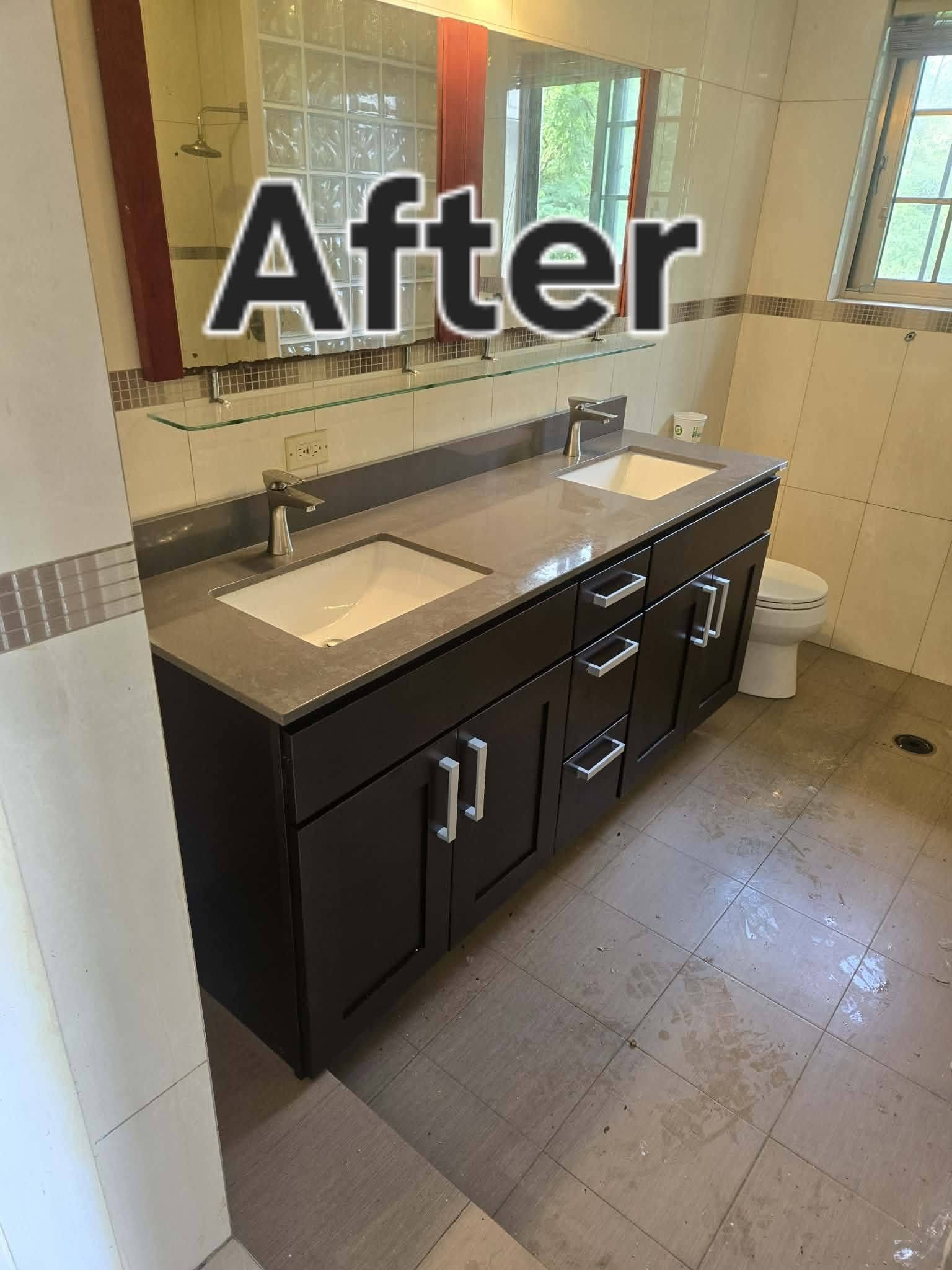 Completed bathroom renovation in Guam